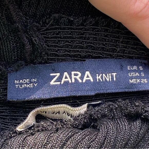 Zara Knit Italian Yarn Black Lace Open Back Maxi Dress Size Small - Picture 12 of 16